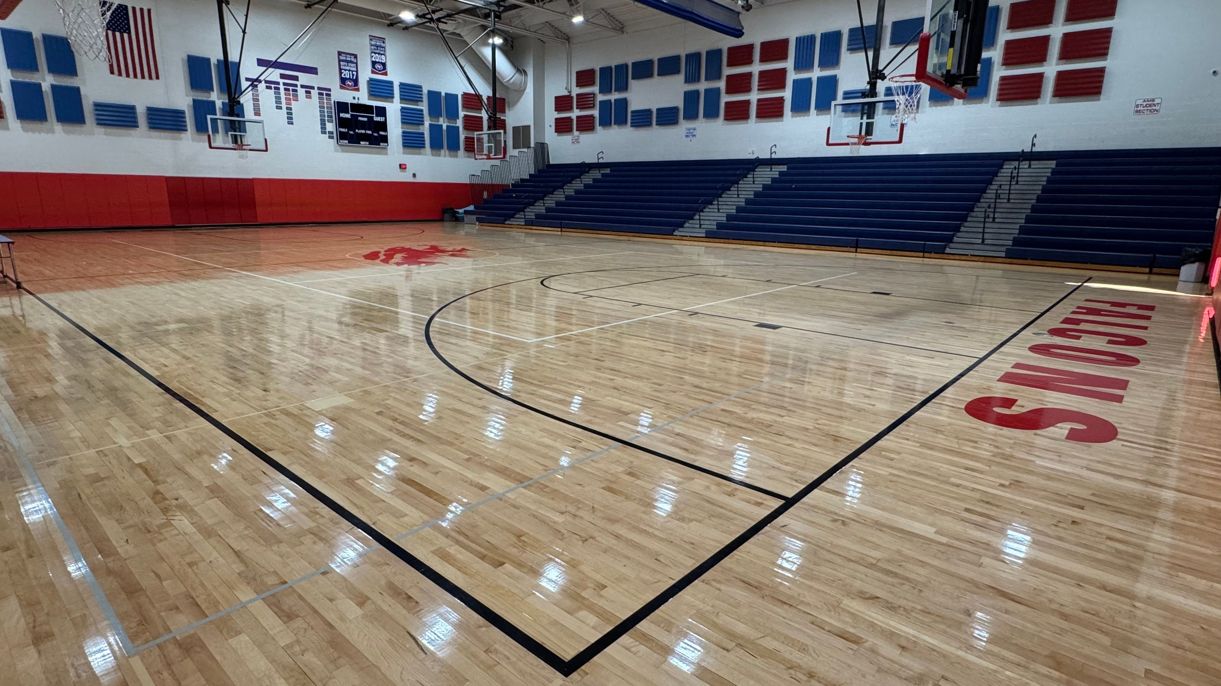 AMS Main Gym From Corner Facing Bleachers